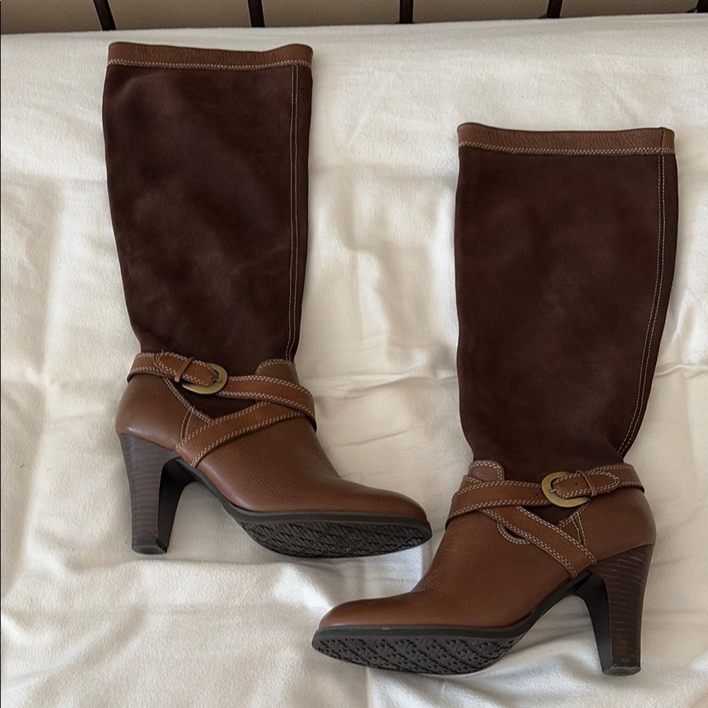 Brown Leather Knee-High Boots